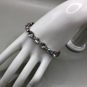 Vintage Sorrelli Clear & Aurora Borealis AB Swarovski Crystal Flower Bracelet